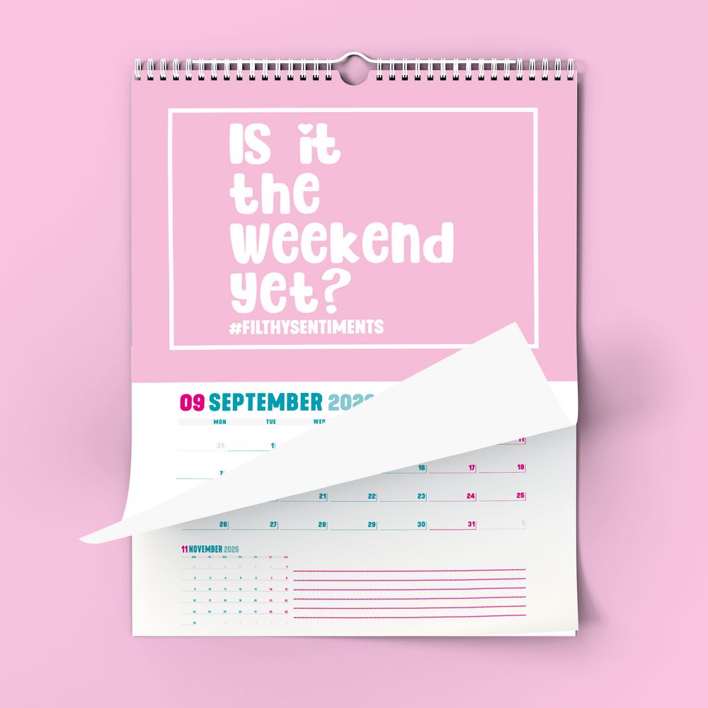 Colourful Pink 2026 Filthy Sentiments Wall Calendar #10 image